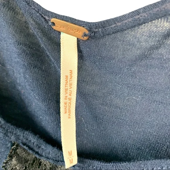 Free People Lace Front Tank | Black & Blue | Women’s Medium - Picture 5 of 9